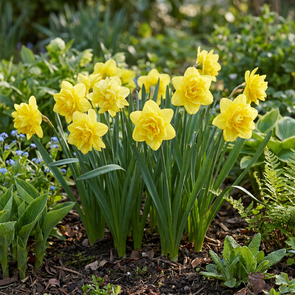 80x Narcissus Golden Ducat - Narcisse Golden Ducat - Jaune - Floraison printanière - Calibre 12/14