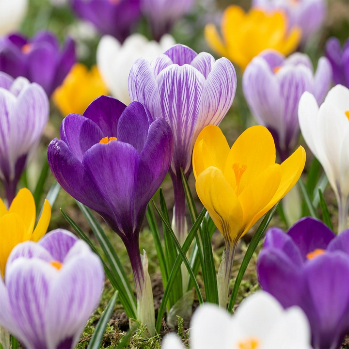 240x Crocus Large Flowering Mix - Crocus à grandes fleurs mélange - Divers - Floraison printanière - Calibre 7/8