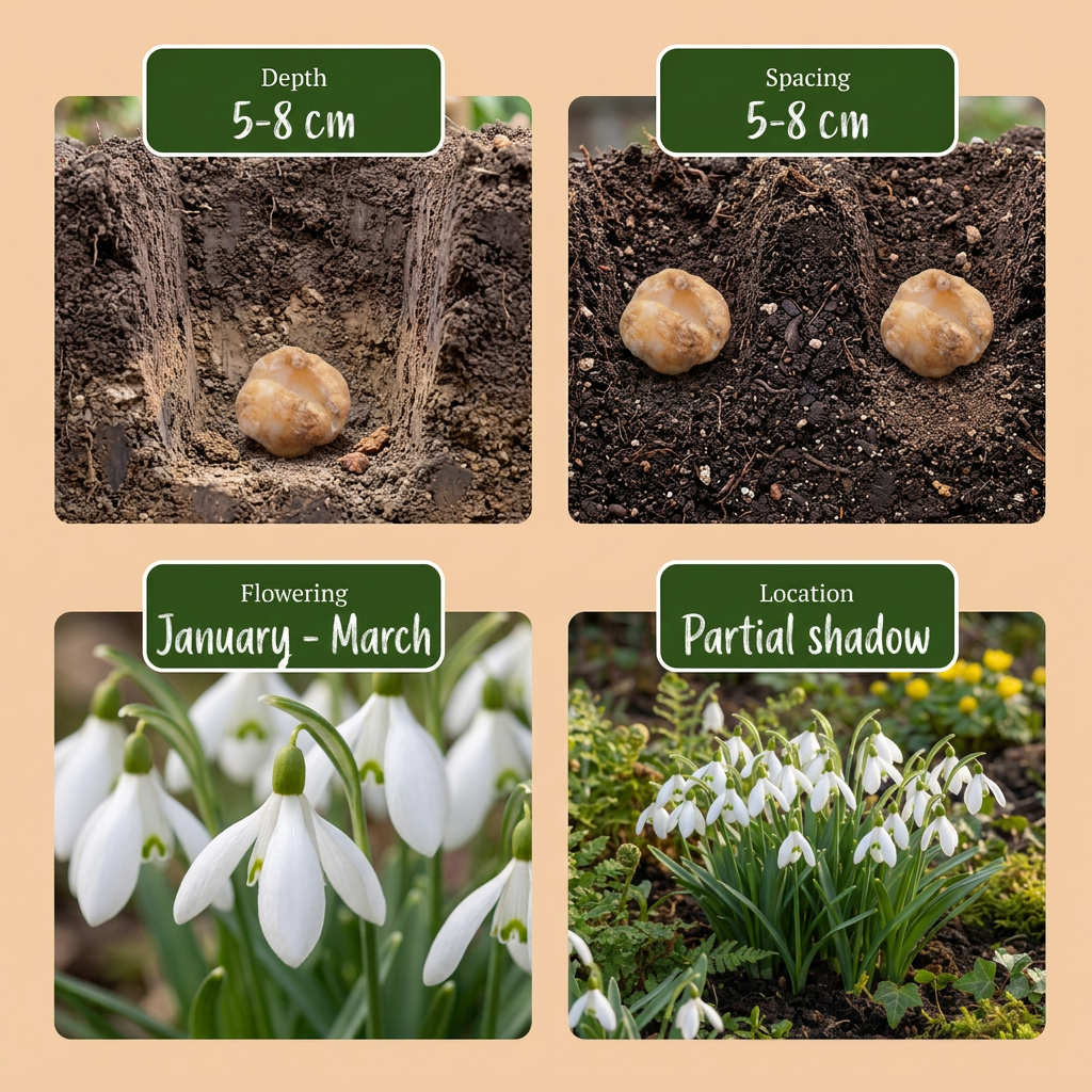 200x Galanthus Elwesii - Perce-neige géant de Turquie - Blanc - Floraison printanière - Calibre 5/6