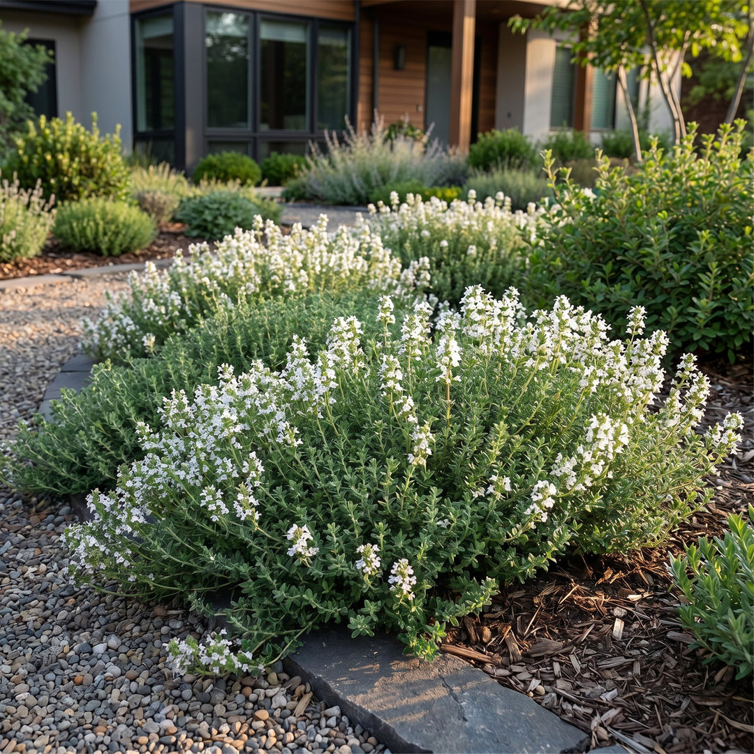 Pack of 24 Thymus praecox 'Albiflorus' white creeping thyme plants in 11cm pots - view 6