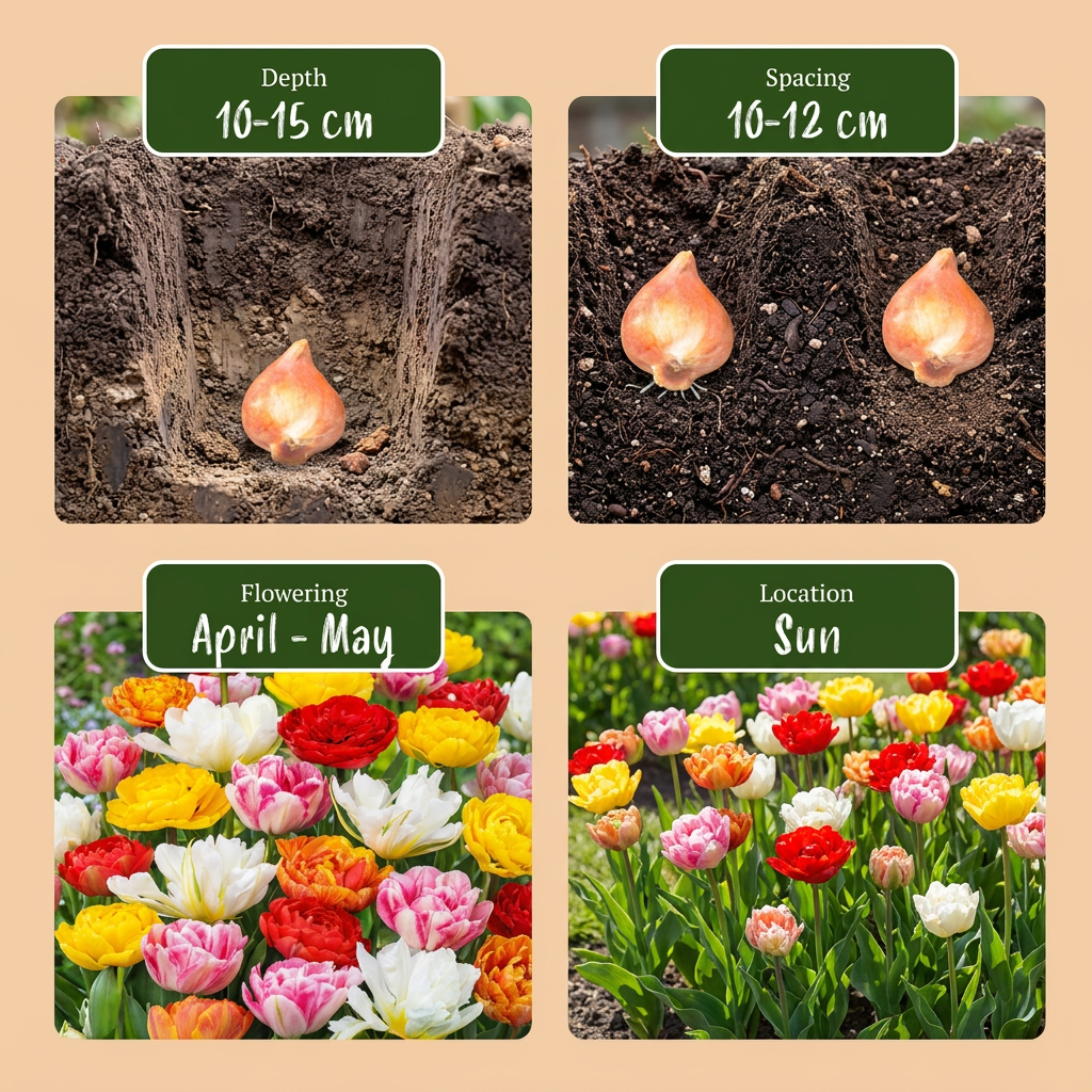 240x Tulipa Double mix - Tulipe double en mélange - Divers - Floraison printanière - Calibre 11/13