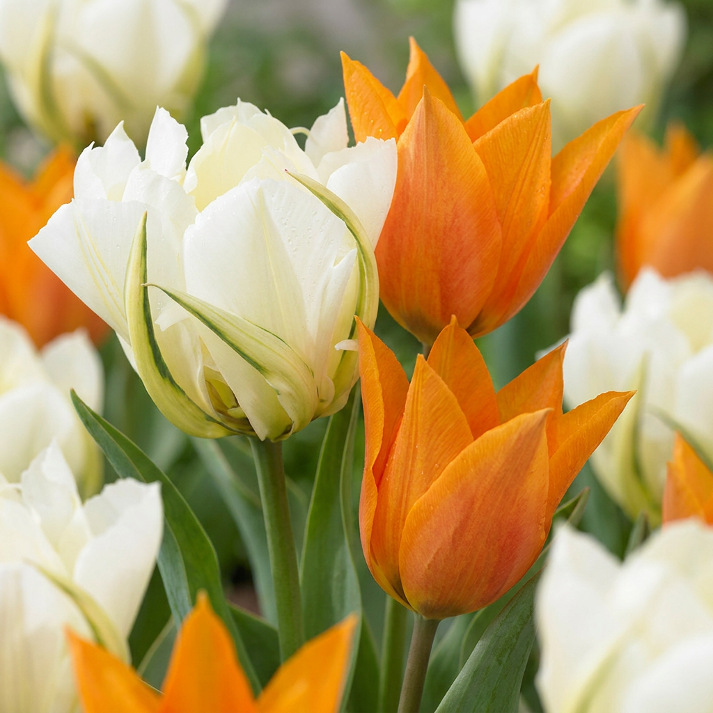 120x Tulipa Sunbath - Tulipe Sunbath - Jaune et Blanc - Floraison printanière - Calibre 11/12