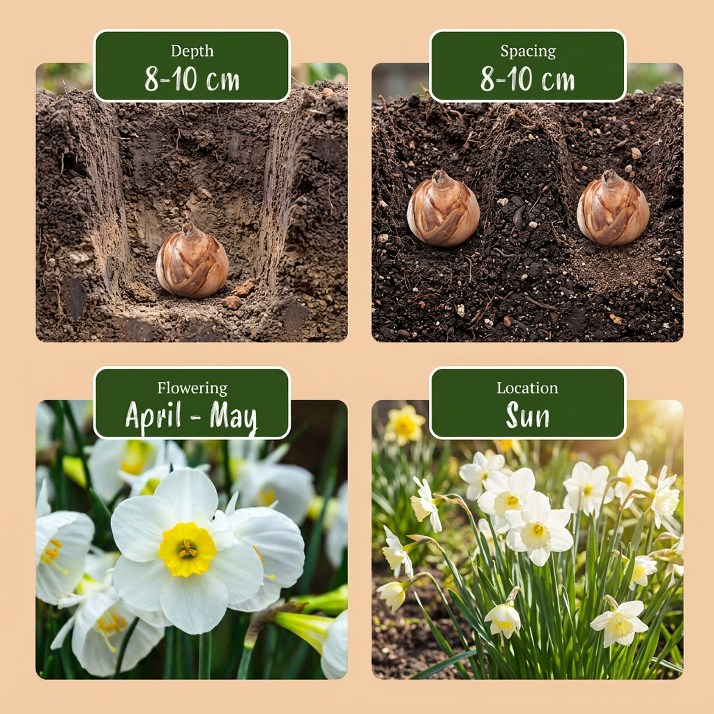160x Narcissus White Petticoat - Narcisse à jupon blanc - Blanc - Floraison printanière - Calibre 6/8