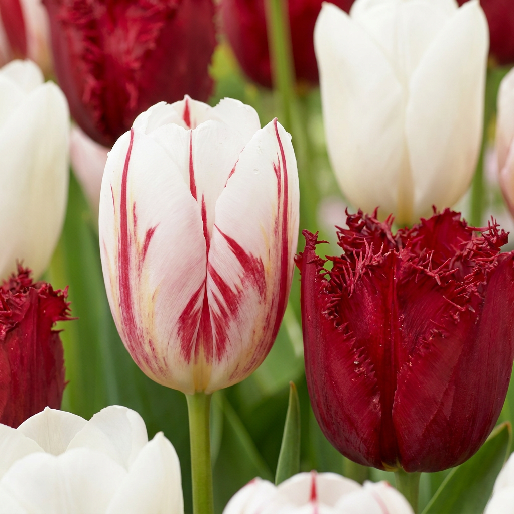 120x Tulipa Dutch Design - Tulipe Dutch Design - Rose et Blanc - Floraison printanière - Calibre 11/12