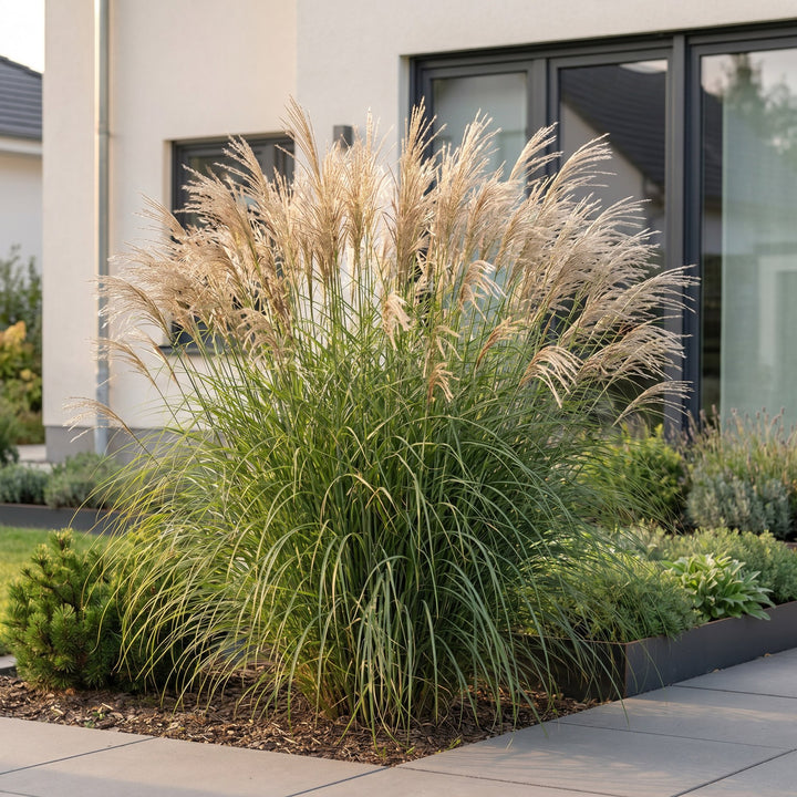 Pack of 24 Miscanthus sinensis 'Gracillimus' maiden grass plants in 11cm pots - view 6