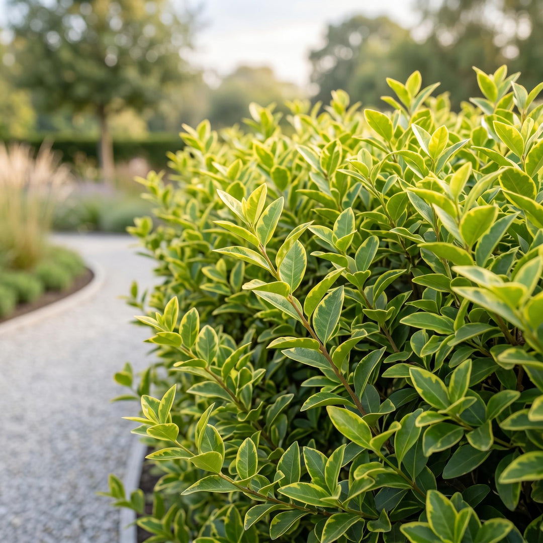 40 Ligustrum ovalifolium 'Aureum' golden privet plants in 9cm pots, 35-45cm tall - view 5