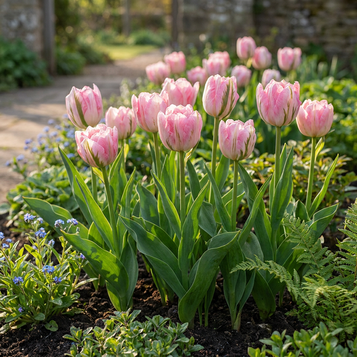 96x Tulipa Double Pink - Tulipe double rose - Rose - Floraison printanière - Calibre 11/12