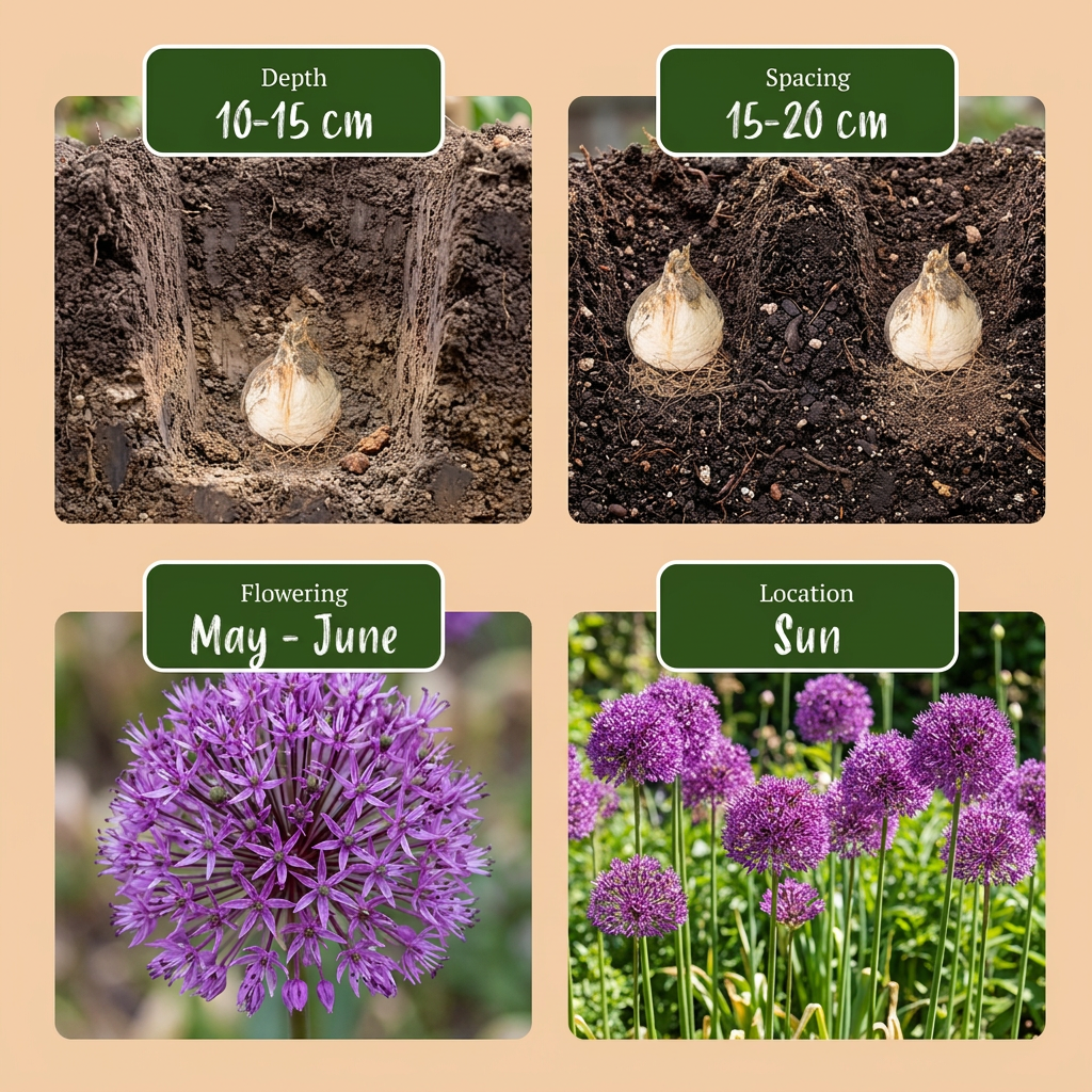 120x Allium Purple Sensation - Ail d'ornement 'Purple Sensation' - Violet - Floraison estivale - Calibre 10/12