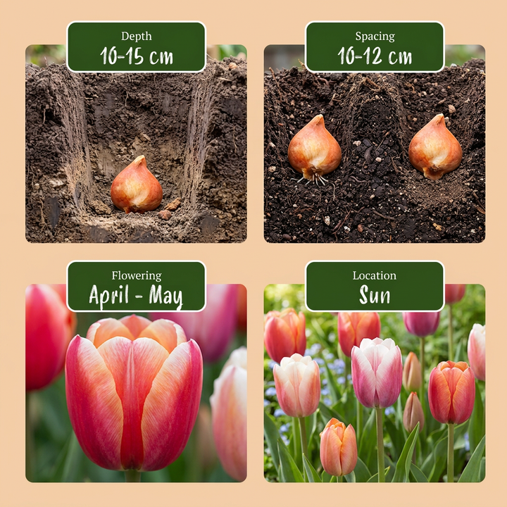 120x Tulipa Glowing with pride - Tulipe Glowing with pride - Divers - Floraison printanière - Calibre 11/12