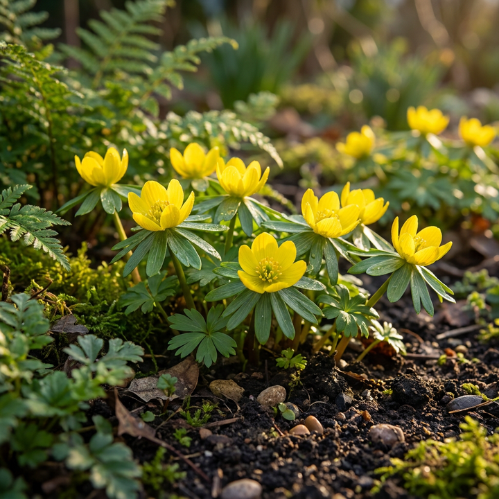200x Eranthis Cilicica - Éranthe de Cilicie - Jaune - Floraison printanière - Calibre 4/5