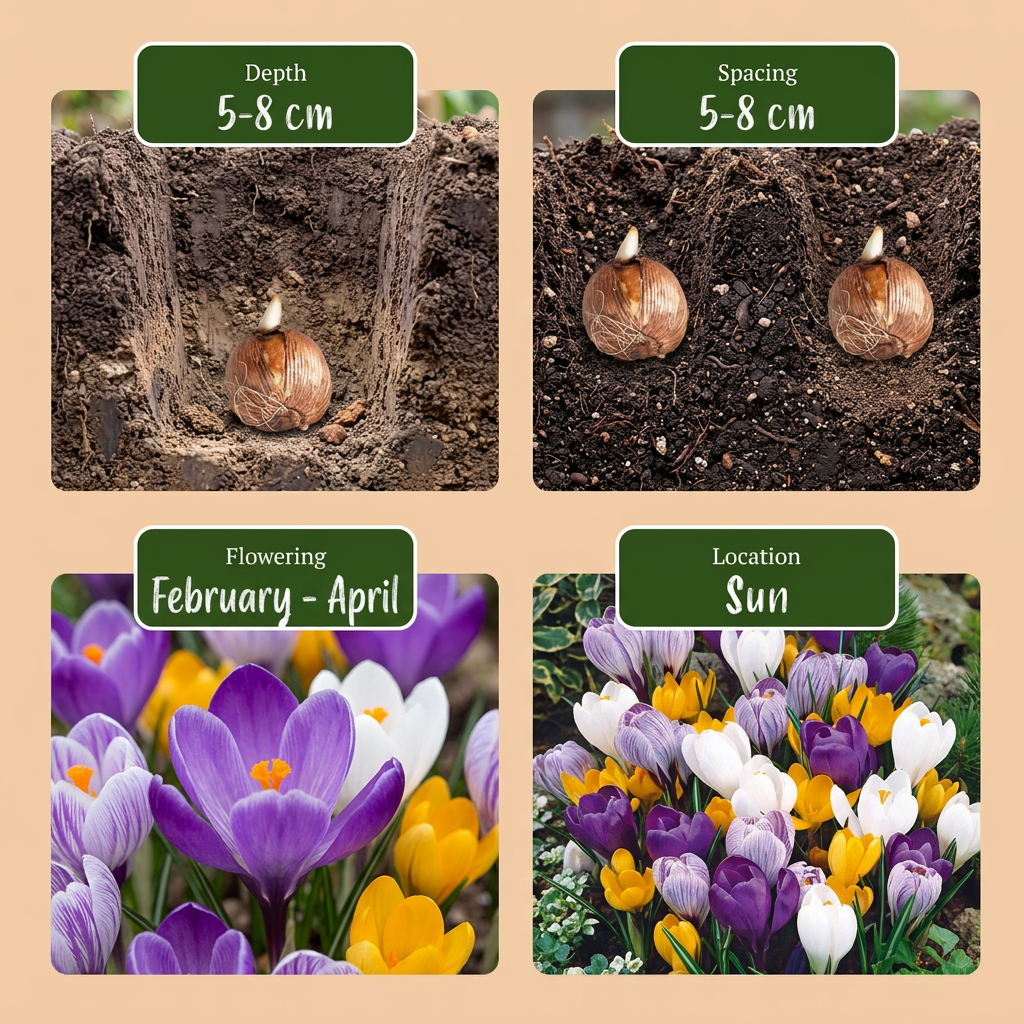 240x Crocus Large Flowering Mix - Crocus à grandes fleurs mélange - Divers - Floraison printanière - Calibre 7/8