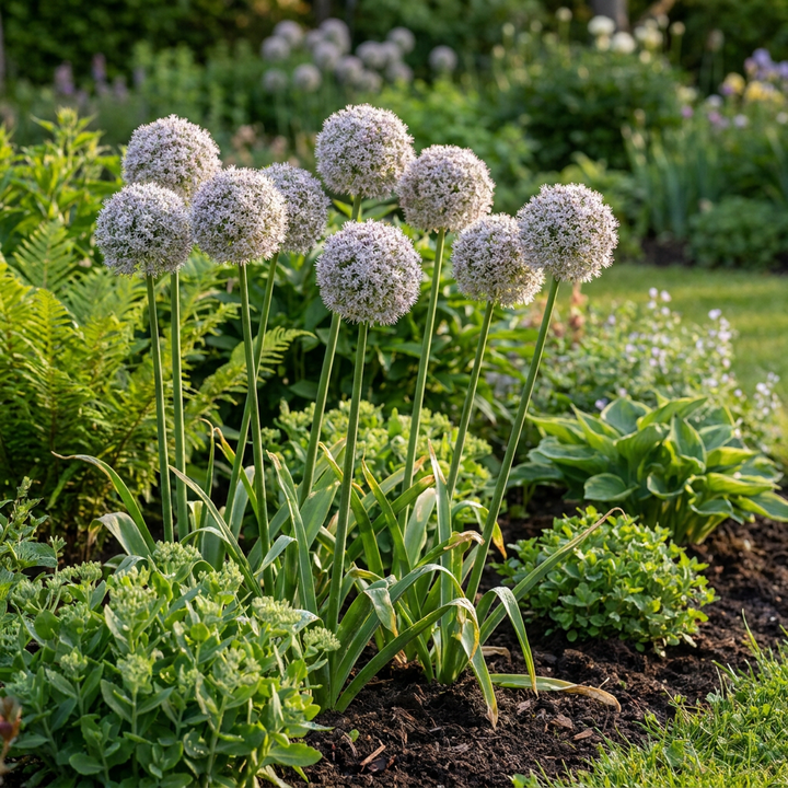 320x Allium Ping Pong - Ail ornemental Ping Pong - Blanc - Floraison estivale - Calibre 6/7