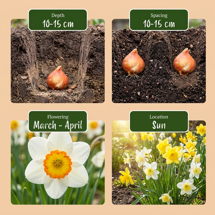 320x Narcissus mix - Mélange de narcisses - Divers - Floraison printanière - Calibre 10/12