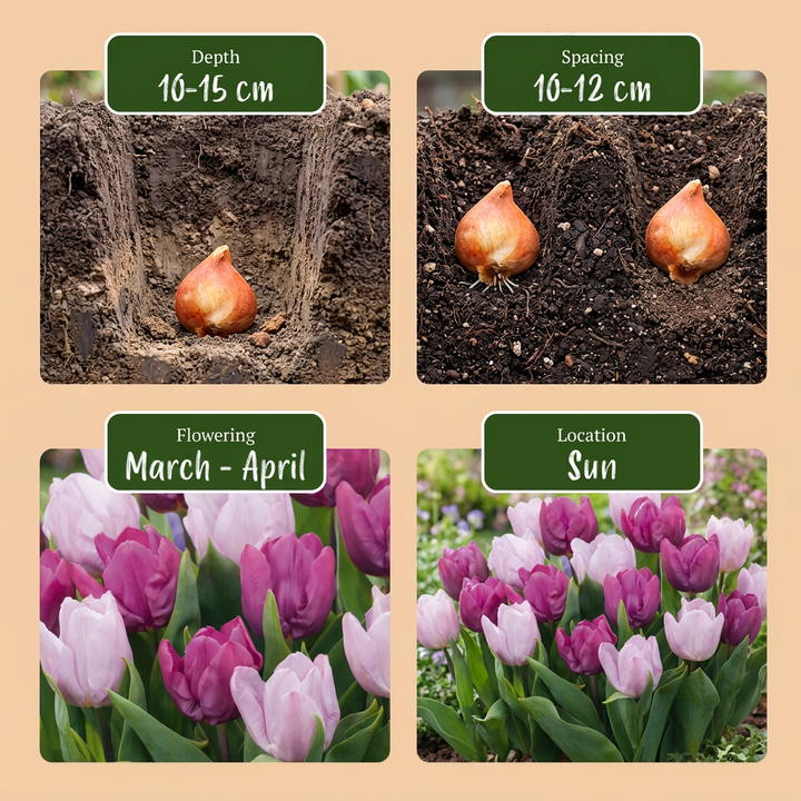160x Tulipa Prince mix - Tulipe Prince mix - Divers - Floraison printanière - Calibre 11/16