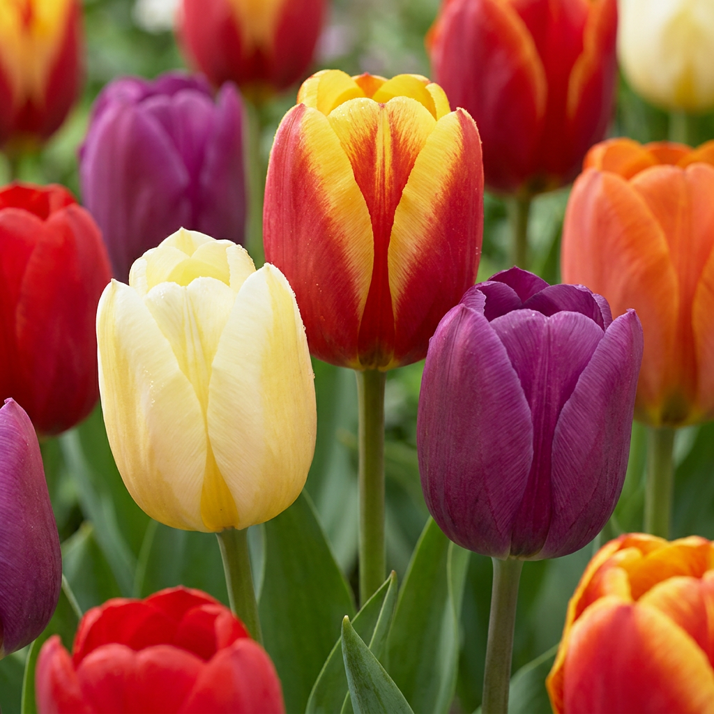 120x Tulipa Triumph Mix - Tulipe Triomphe en mélange - Divers - Floraison printanière - Calibre 11/12
