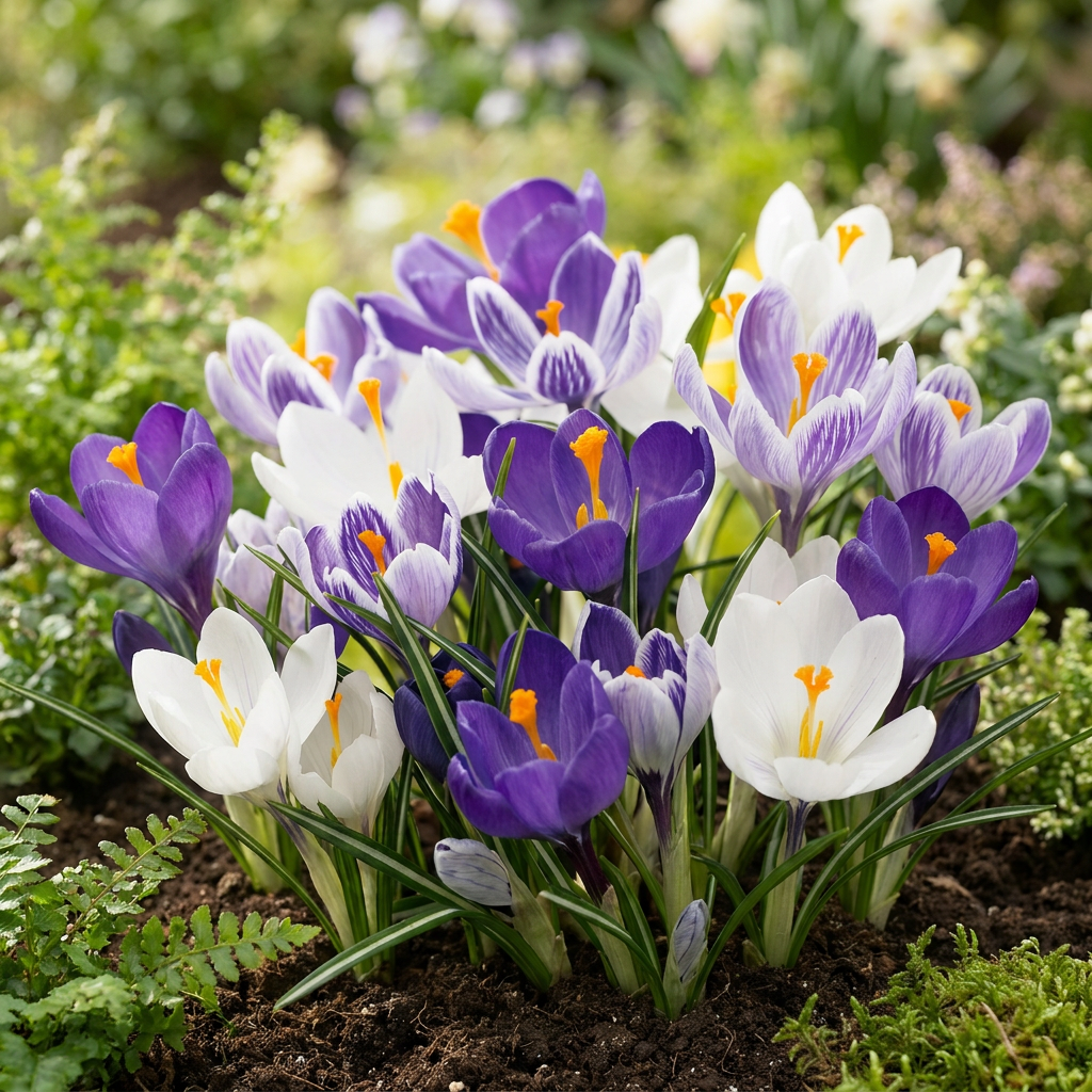 240x Crocus Blue - White - Crocus bleu et blanc - Bleu et Blanc - Bulbe naturalisant - Calibre 7/8