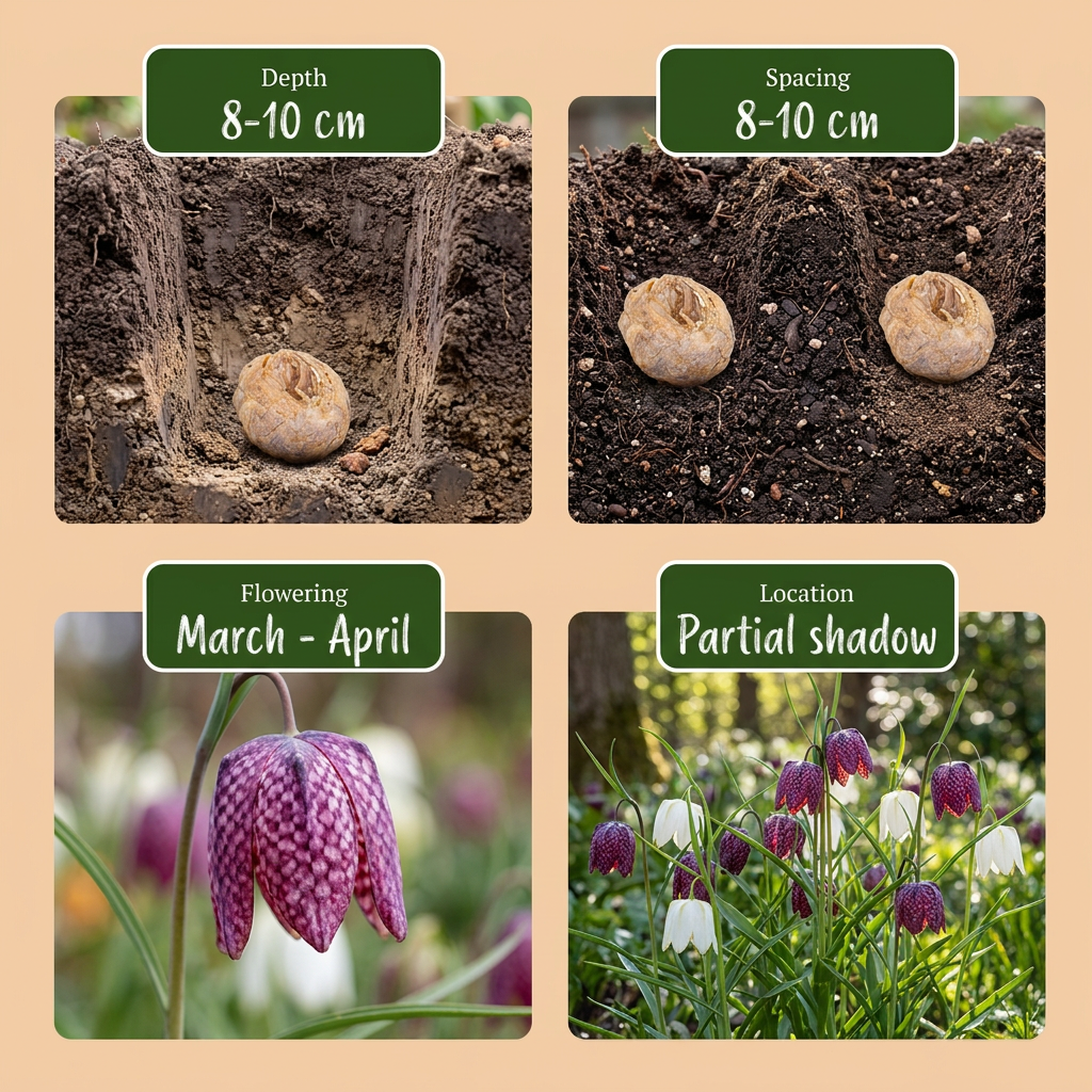 240x Fritillaria Meleagris Mix - Fritillaire pintade en mélange - Violet et Blanc - Bulbe naturalisant - Calibre 6/7