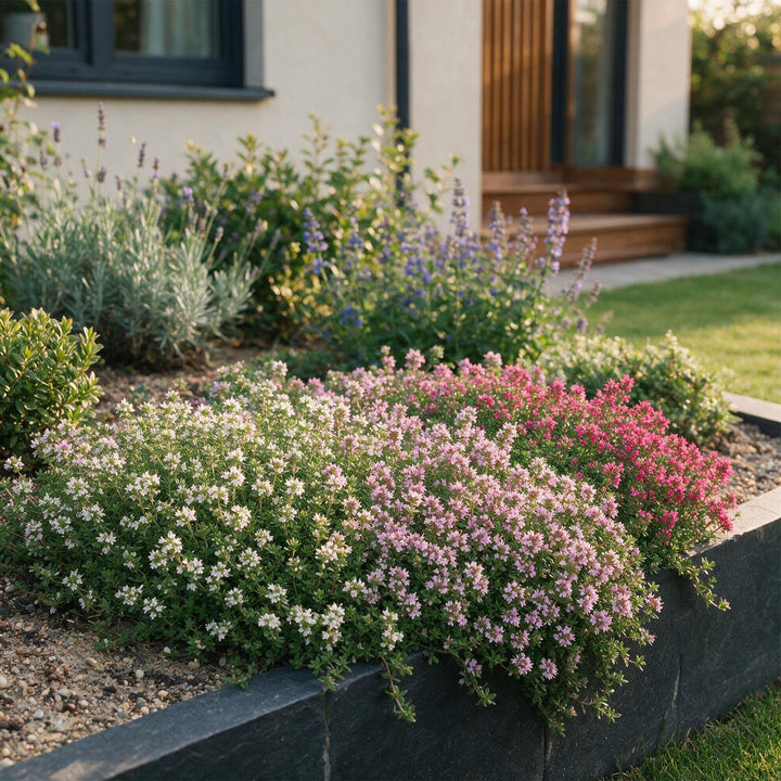 Thymus Tricolour thyme ground cover plants, pack of 24, image 6