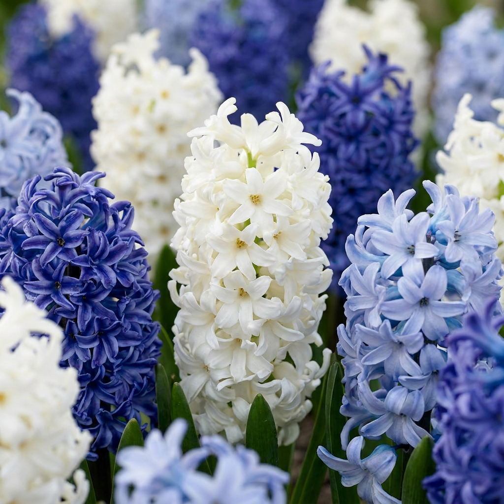 80x Hyacinthus Blue water mix - Jacinthe Blue water mix - Bleu - Floraison printanière - Calibre 14/15