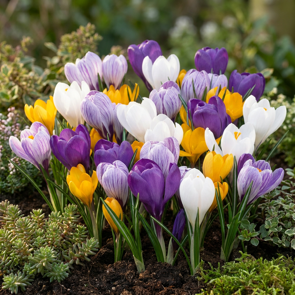 240x Crocus Large Flowering Mix - Crocus à grandes fleurs mélange - Divers - Floraison printanière - Calibre 7/8