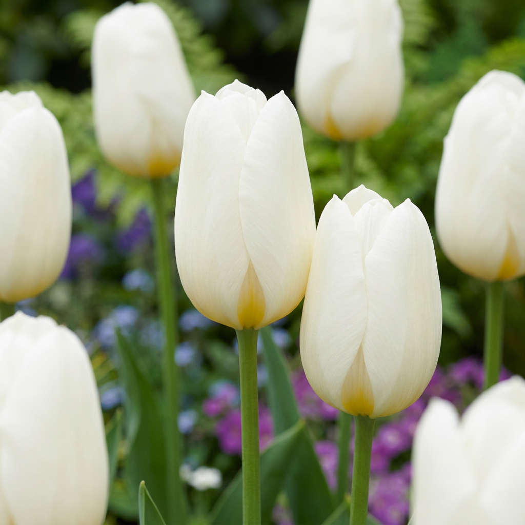 120x Tulipa Triumph White - Tulipe Triomphe Blanche - Blanc - Floraison printanière - Calibre 11/12