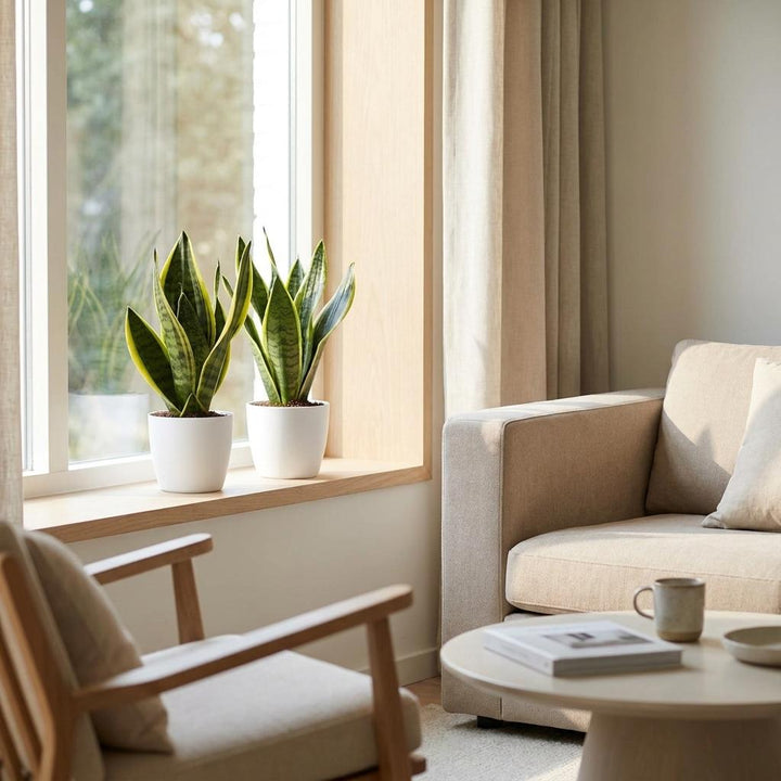 Sansevieria Future Superb - Snake Plant - 2 Plants - with White Pot - Pot 12cm - Height - 35cm