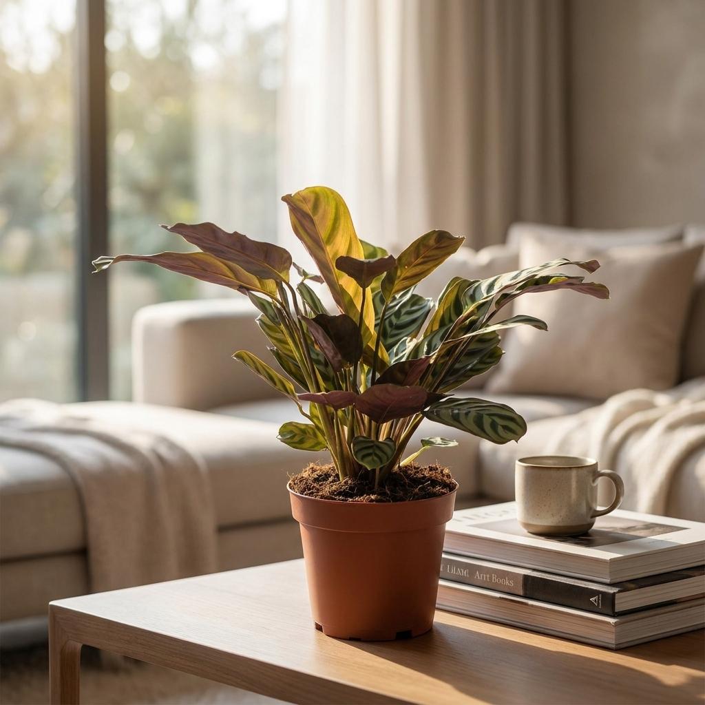 Ctenanthe Burle Marxii - Fishbone Prayer Plant - 4 Plants - Pot 12cm - Hoogte - 30cm