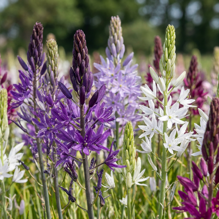 40x Camassia Leichtlinii Mix - Camassie de Leichtlinn en mélange - Bleu et Blanc - Floraison estivale - Calibre 12/14