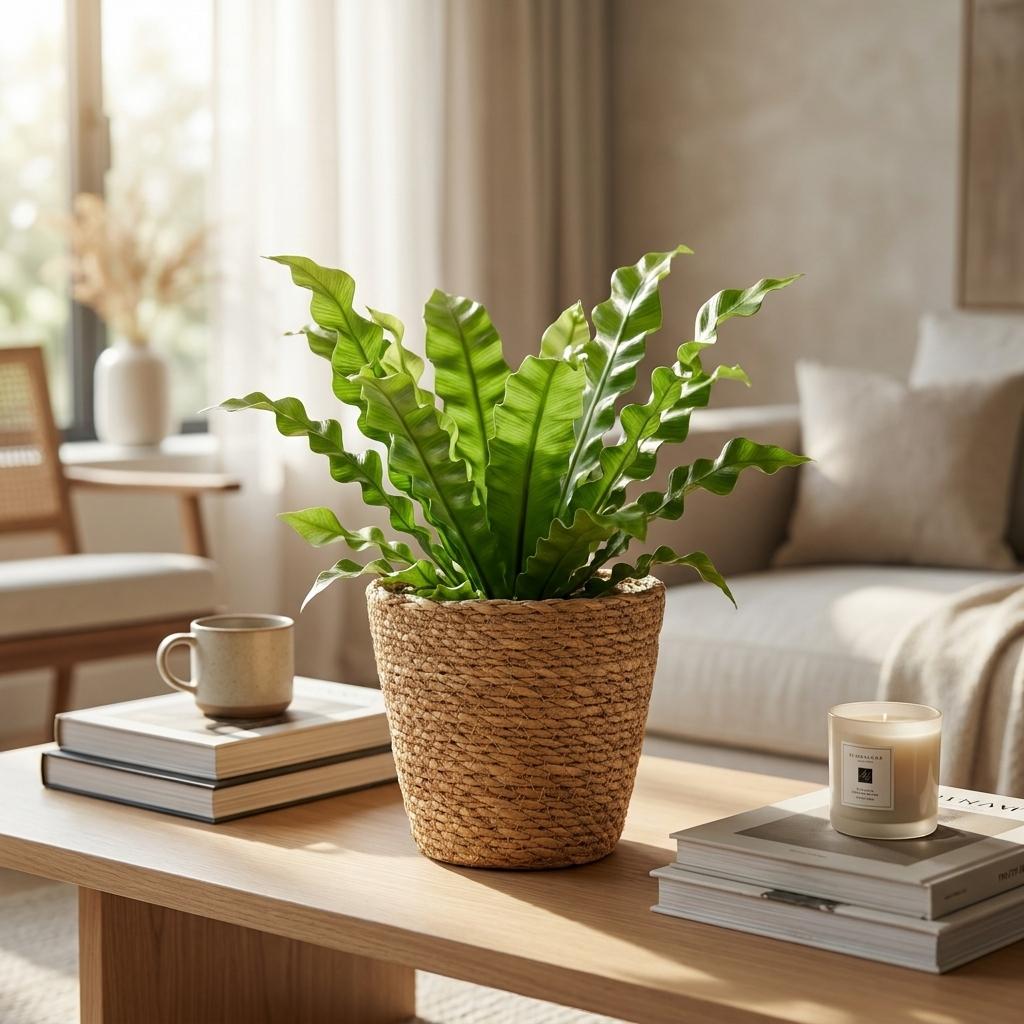 Asplenium Crispy Wave - Crispy Wave Fern - 2 Plants - with Basket - Pot 12cm - Height - 30cm