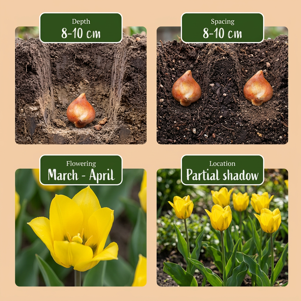 160x Tulipa Sylvestris - Tulipe sauvage - Jaune - Bulbe naturalisant - Calibre 5/6