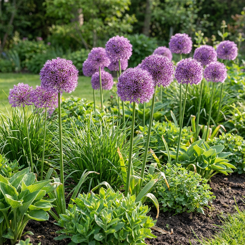 64x Allium Gladiator - Ail ornemental Gladiator - Violet - Floraison estivale - Calibre 16/18