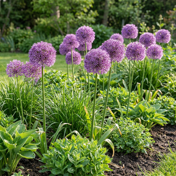 64x Allium Gladiator - Ail ornemental Gladiator - Violet - Floraison estivale - Calibre 16/18
