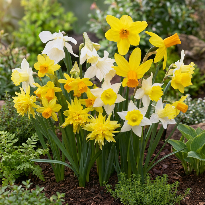 160x Narcissus Botanical Mix - Mélange botanique de narcisses - Jaune et Blanc - Bulbe naturalisant - Calibre 10/12