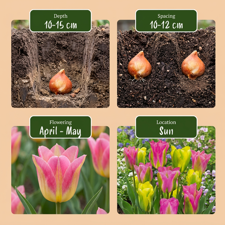 96x Tulipa Strawberry Lemonade - Tulipe Strawberry Lemonade - Divers - Floraison printanière - Calibre 11/12