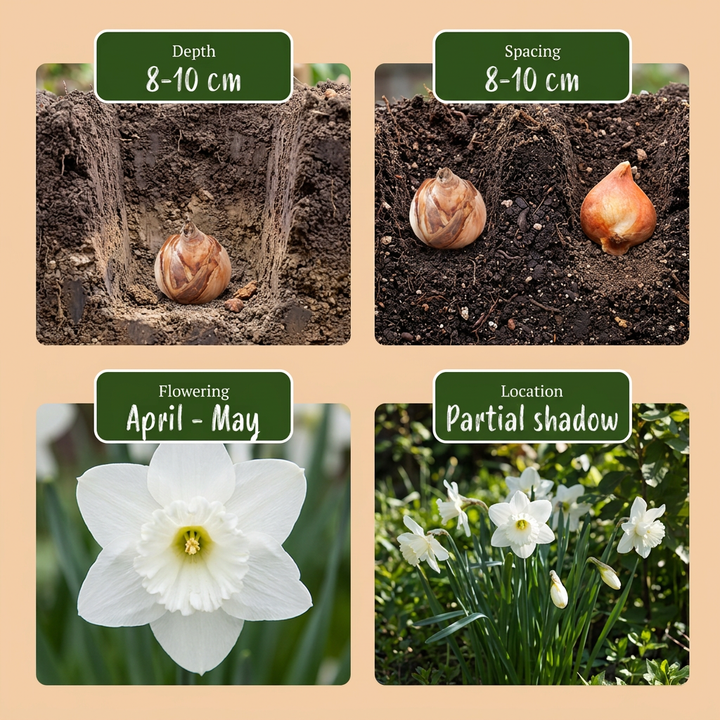 Narcissus Botanical White Mix bulbs, pack of 240, image 4