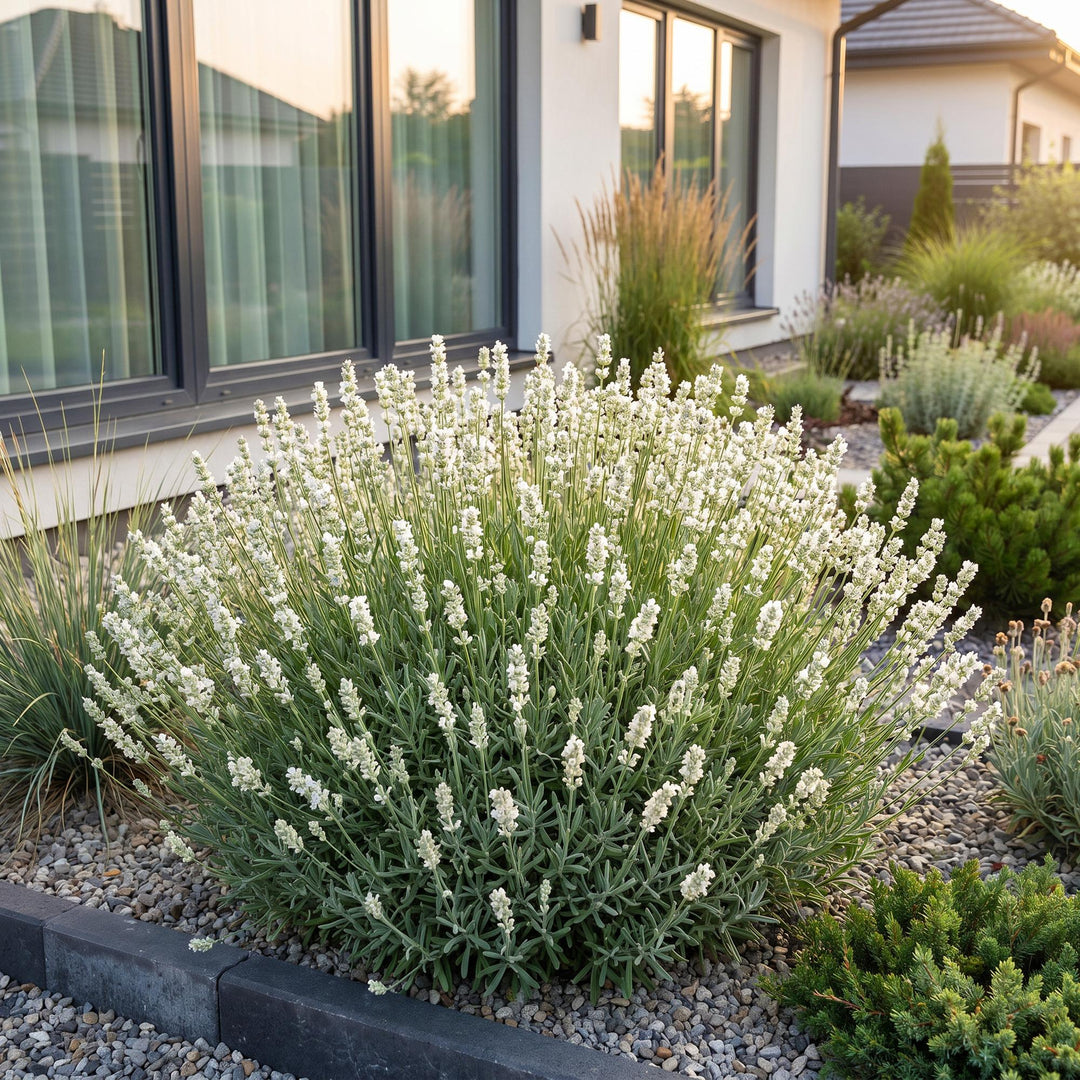Lavandula angustifolia 'Edelweiss' white lavender, pack of 24 plants in 11cm pots - view 6