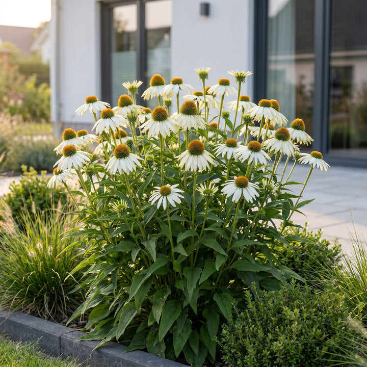 6 Echinacea purpurea 'Alba' white coneflower plants in 11cm pots - view 6