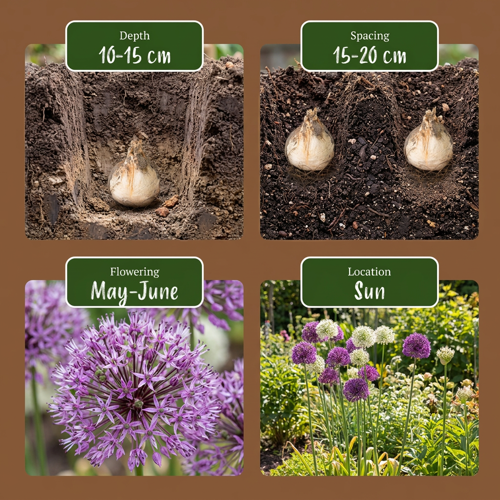 320x Allium Purple - White Mix - Mélange d'ails d'ornement pourpre et blanc - Pourpre et Blanc - Floraison estivale - Calibre 10/12