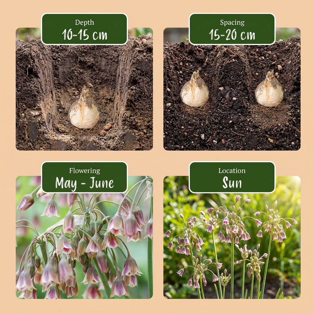 320x Allium Siculum - Ail de Sicile - Crème et Rose - Floraison estivale - Calibre 10/12